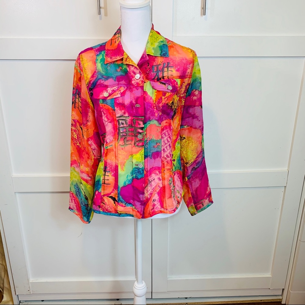Pure silk Chinese print blouse